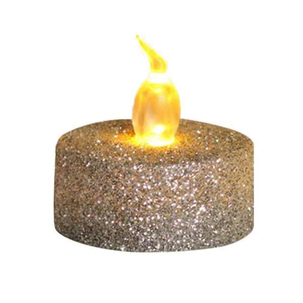 Juledekorasjoner, flammeløs telys, røykfri, glitter, lett, lyssterk, LED-lys, juledekorasjon, julegaver, gull