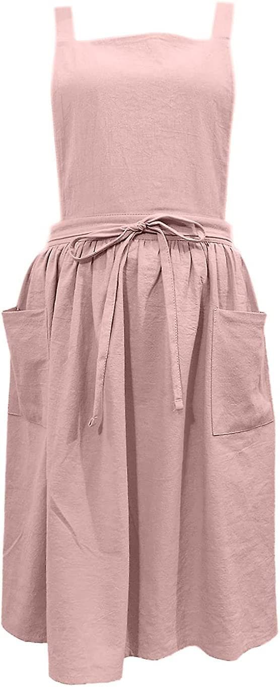 Dame Jenter Vintage Forkle Hagearbeid Kryssrygg Forklekjole