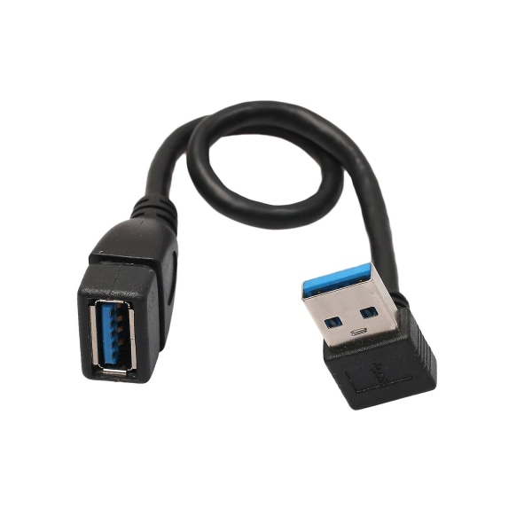 Kort Superspeed USB 3.0 Han til Hunn Forlengelseskabel, 90 Graders Adaptertilkobling, Venstre og Høyre