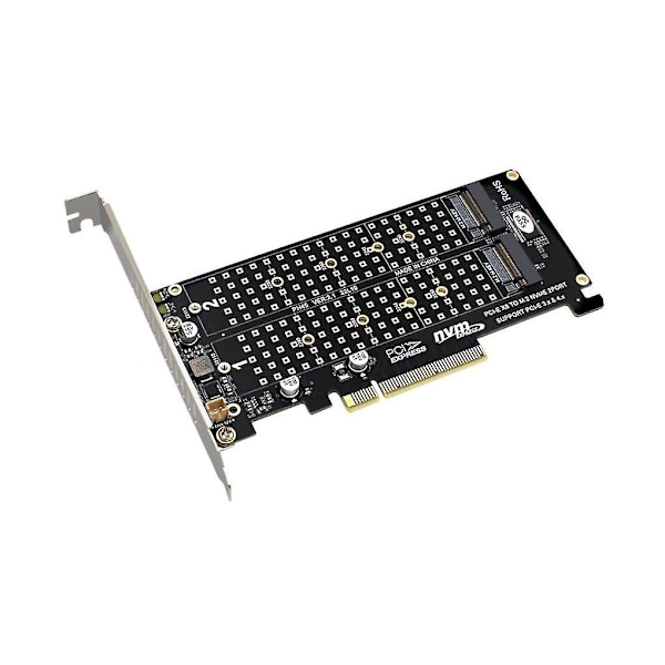 PCI-e X8 X16 Dubbel Disköverföringskort NVMe M.2 Mkey SSD Raid Array Expansionsadapter Moderkort P