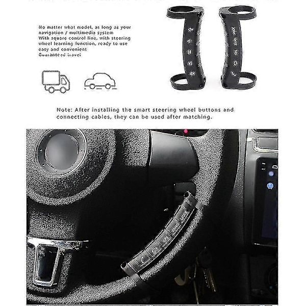 Universell Multifunksjonell Trådløs Rattkontroller Bluetooth DVD Navigasjonsknapper Kontroll