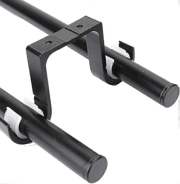2 stk. Sorte Gardinerstangbeslag i Aluminiumlegering