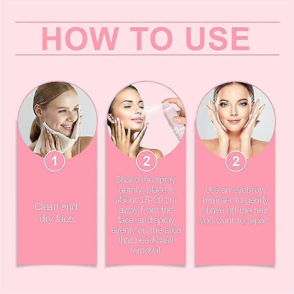 Håridentifikationsspray til ansigtsbarbering, ansigtshåridentificerende spray dermaplaning