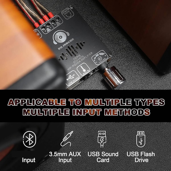 C50hs Bluetooth-vahvistinlevy 50w+50w Tpa3116d2 Hifi-siru 12-24v Digitaalinen äänivahvistin M