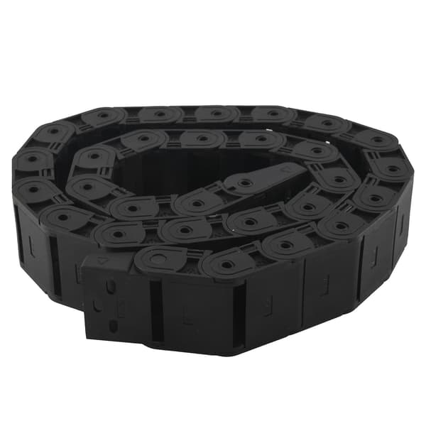 18mm x 37mm Sort Fleksibel Halvlukket Kabeltræk Kæde 1M 39.4\"