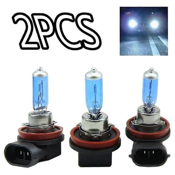 2 stk. H11 100W Xenon Halogen Bilfrontlykter Super Sterk Hvit Lyspære