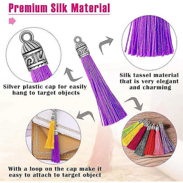 60mm Nylon Trådfarge Duske Sett For Nøkkelring Stropper DIY Tilbehør