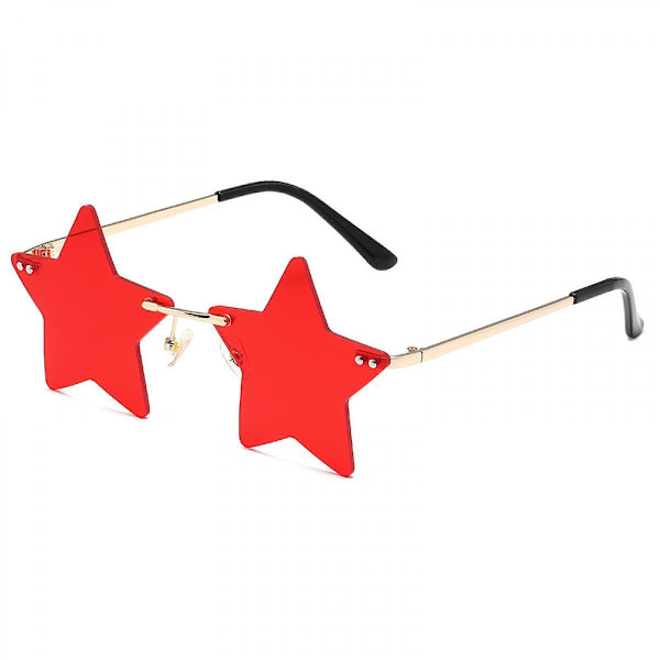Stjerne Rimless Solbriller Kvinder/Mænd Unikke Pentagram Festbriller Prom Streetwear