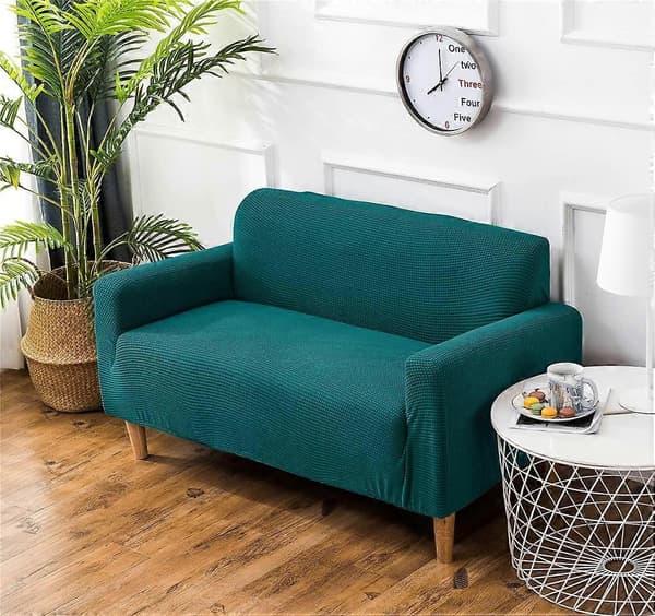 Elastiske sofatrekk, universelt sofatrekk for sofa med armlener (Svart, 1-seter)