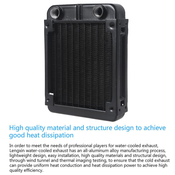 Vattenkyld Datorradiator 10 Rör Aluminium Värmeväxlare Vätskekyld