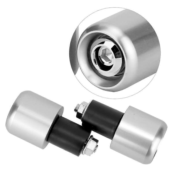 2 st Motorcykelmodifieringstillbehör Styrändpluggar för 22 mm styre (Silver)