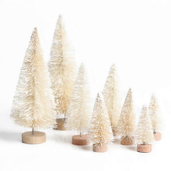 8-osainen Mini Joulukuusi Sisal Silk Cedar - Koriste Pieni Joulukuusi - Kulta Hopea Sininen Vihreä Valkoinen Juhlakuusi