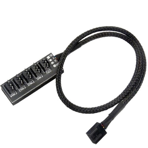 1 til 5 4-Pin PWM Hub CPU Køleventilator/Case Splitter Adapter Flettet Strømkabel Hub Splitter Adapter