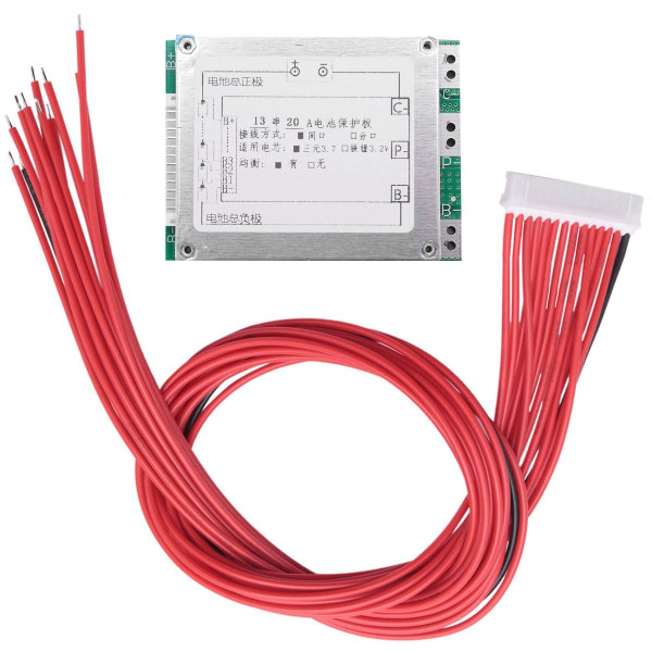 13s 48v 20a Li-ion Litiumbatteri Skydd Bms Pcb Kretskortsskydd Med Balansering För E-cykel