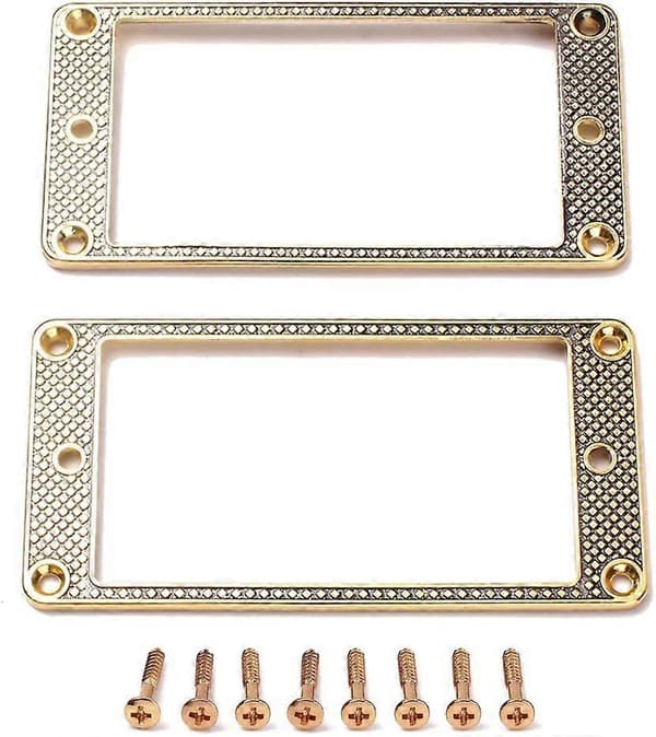 2 st Böjd Botten Humbucker Pickup Ring Set för Gitarrtillbehör, Guld