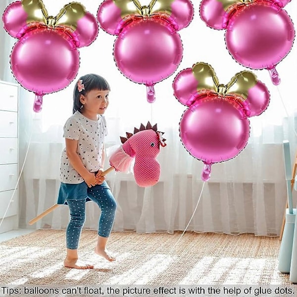 6 stk. Musehoved Balloner, Aluminium Folie Balloner til Fødselsdagsfest Dekorationer Baby Shower Forsyninger Fest
