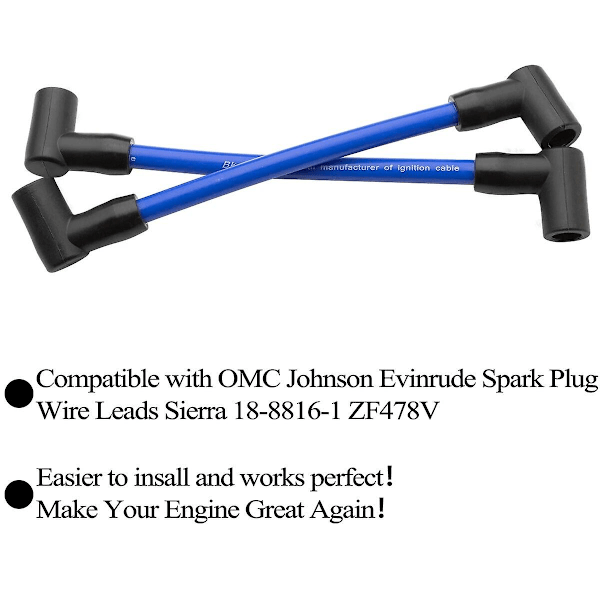 2 stk Marine Tennpluggledning Passer For Johnson Evinrude Utenbordsmotor Erstatter 18-8816-1 582365