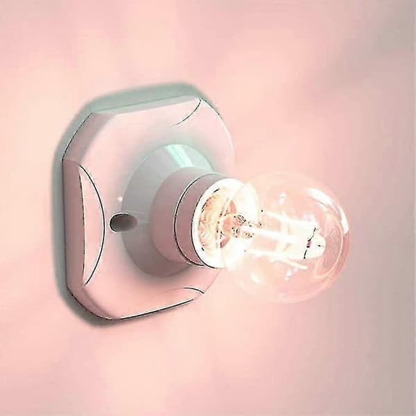 Starlight-4 st E27 Glödlampssockel LED Lamphållare E27 Väggsockel E27 Bas med Fäste för Hallar, Trappor, Sovrum, Kök (AC 220-250V, Vit)--