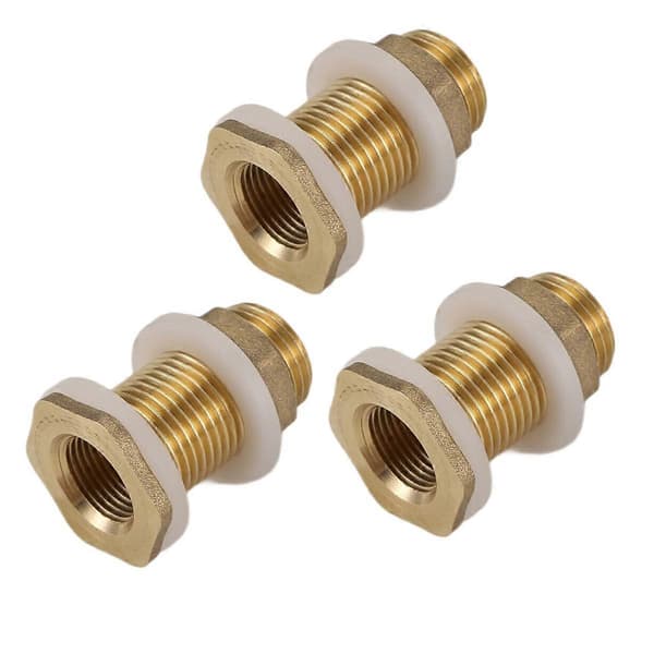 Massiv messing skotfitting, 3 sæt 3/8 tommer hun 1/2 tommer han massiv messing vandtankforbindelse