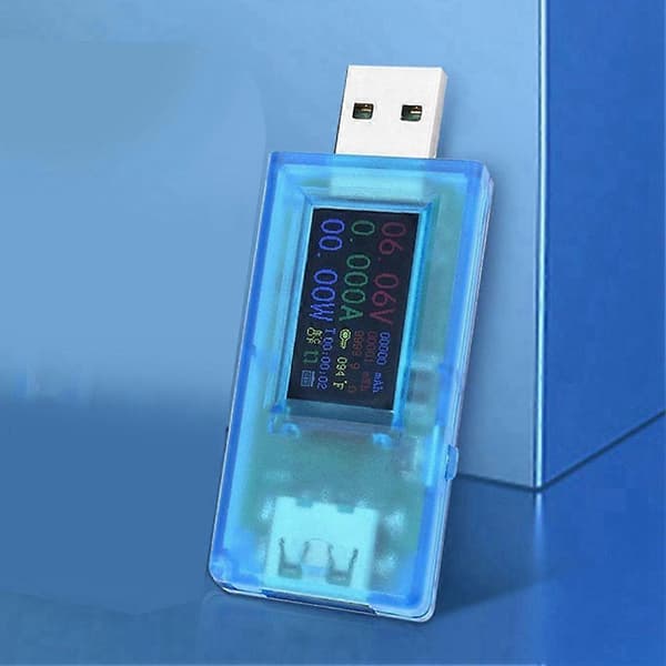 0,96 tum IPS LCD-skärm 13-i-1 Multifunktionell USB-testare Spänning Ström Effektmätare Voltmeter A
