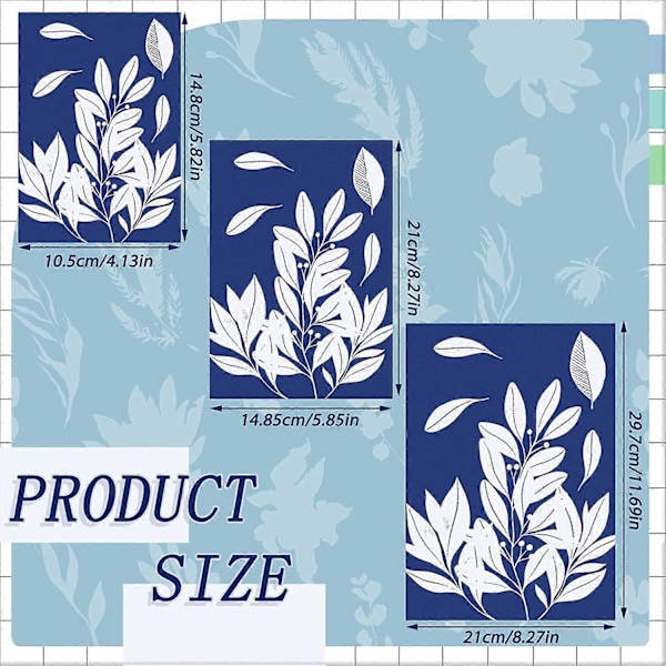 50 ark Soltryk Papir Cyanotype Papir A4 A5 A6 Solar Tegnepapir Sensitivitet Naturtryk P