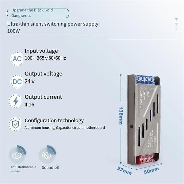 LED Transformer 24 V Transformer 24 Volt Driver Konstant Spænding LED Transformer til LED Strip L