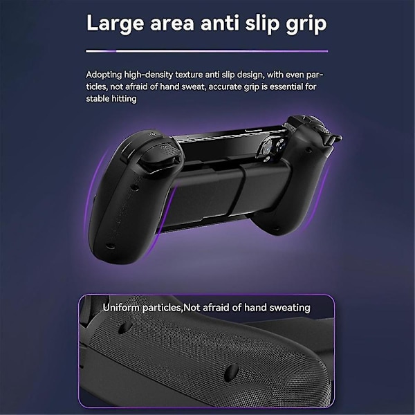 D8 Mobil Stretch med Let Gamepad til Dual Hall Trådløs Bluetooth Pc Tablet Switch Kropsvibrationsgreb, Sort