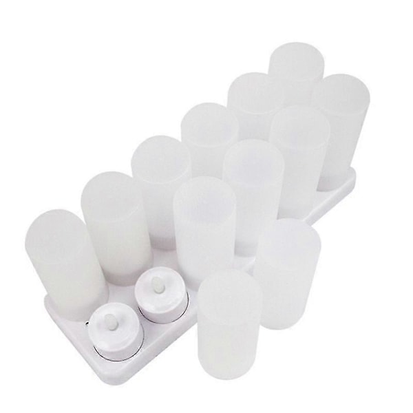 LED Flameless Ljus Paket Om 12 Uppladdningsbara-YuJia