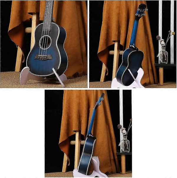Tre Gitarrstativ, Gitarholder, Bærbar Stativ, Fiolin Stativ Holder Brett, Hvit