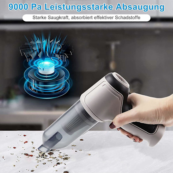 Sladdlös Luftblåsare Handhållen Portabel Luftdammvippa Mini 9000pa Trådlös Bil Dammsugare - 4in1 120w