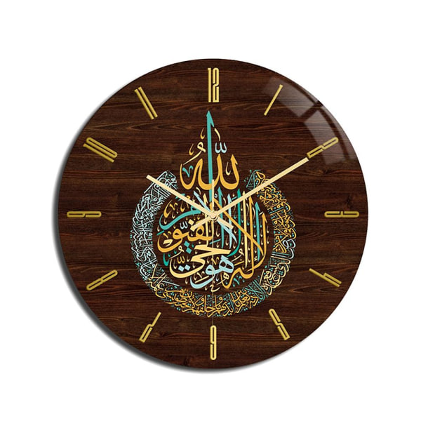 Muslim Eid Olohuoneen kello seinällä Akryyli Vintage Pyöreät kellot Sisustus Koti Makuuhuoneen Taide Helppo uudelleen