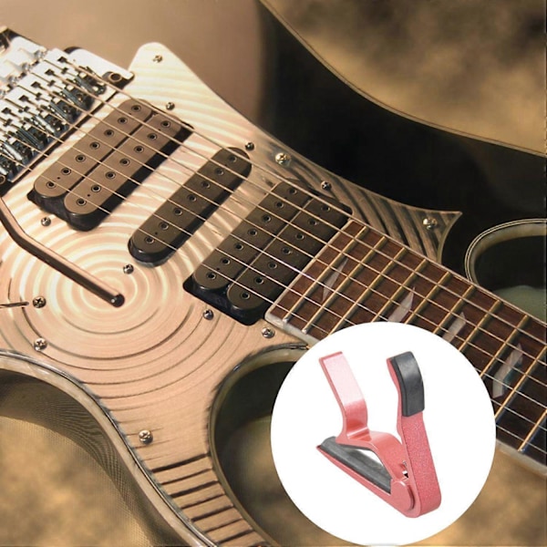 Clamp Key Trigger Capo för Akustisk Elektrisk Klassisk Gitarr (Rosa)