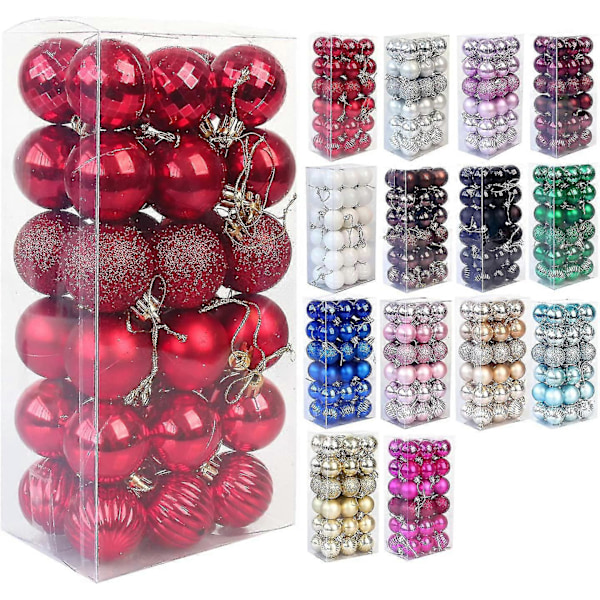 Okrossbara Julgranskulor - 36-delars Set för Juldekorationer (1,6 / 4 cm)