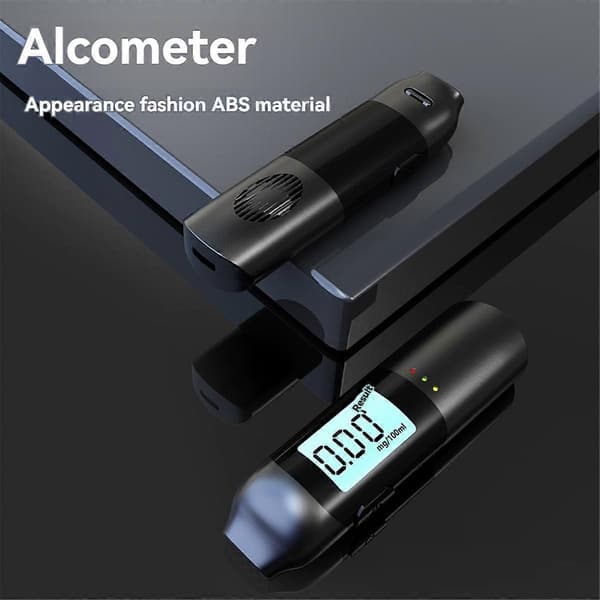Digital Alkoholtester USB Genopladelig Høj Præcision Breathalyzer Alkometer LCD Display Professionel