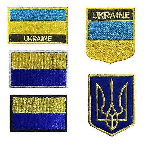 5 st Ukraina Flagga Patchar Ukraina Sköld Patchar Broderad Patch Morale Patch Applikation Fäste Krok och Ögla (emblem)