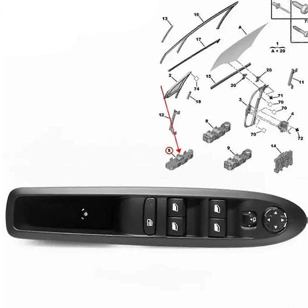 Venstre Strømsvindue Regulator Switch Kontrolknap 98068844ZD til C4L 2012-2016 LHD Master Window Li