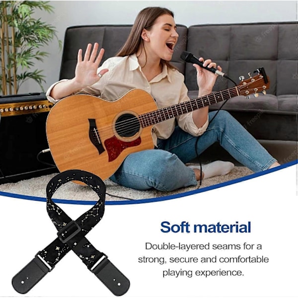 Gitarrband för Barn | Sammet Basband | C Gitarrbälte Justerbart Gitarrband