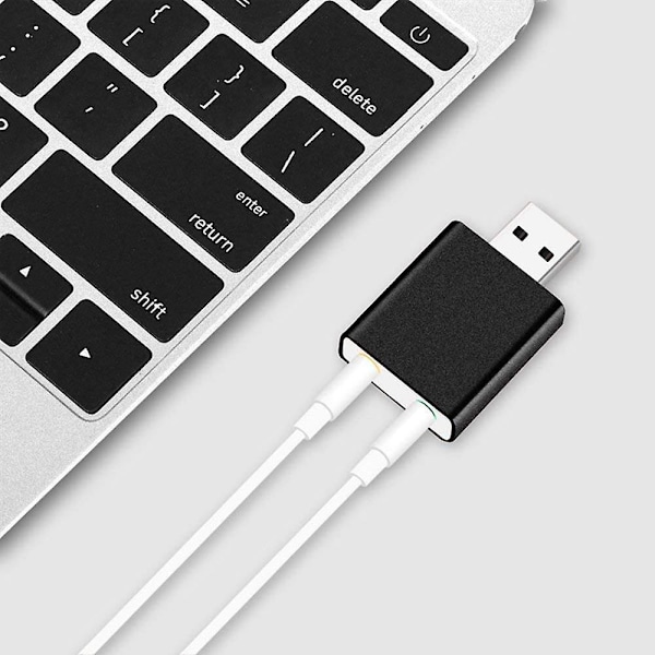 Lydkort USB Audio Interface Hodetelefonadapter Lydkort For Mikrofon Høyttaler Laptop Datamaskin Eksternt Lydkort
