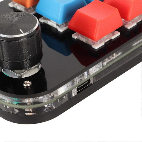 9 Tangenter Programmerbart Tangentbord 3 Rattar Enhands USB Mini Macro Mekaniskt Gaming Tangentbord för Kontor YEMMA