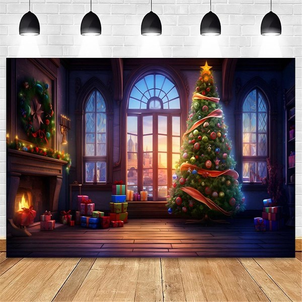210x150cm Bakgrund Tyg Vinter Julgran Barns multifunktionella fotografi bakgrund