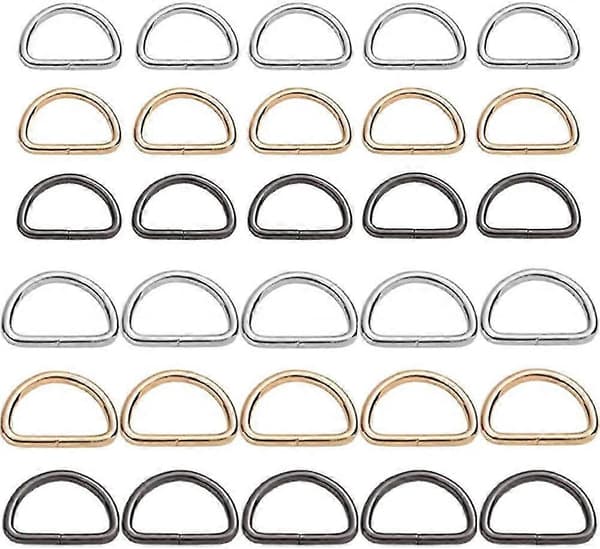D-ring 30 stk D-ringer Metallring D-ringer Halvringer Assorterte D-ringer Assortert