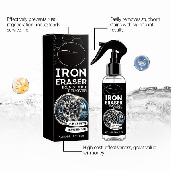 2 stk. AMZ Bil Rustfjerner - Renser skånsomt bilkarosseri og dæk for oxidationsrustpletter; daglig bilrustrensespray. 2Pcs