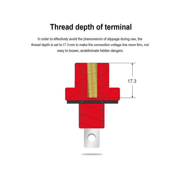 1 stk 120A Rød og Svart Gjennomvegg Terminal Energibatteri Terminal Kobber Terminal Kontakt M6 T