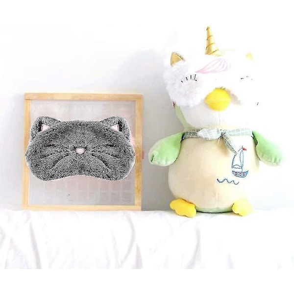 2 st 3D Reseögonmasker, Sovögonmasker, Plysch Sovögonmasker