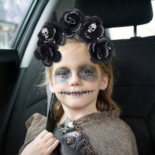 Halloween Party Simulering Blomsterhode Spenne Skum Hodeskalle Hodeplagg (C, Stil)