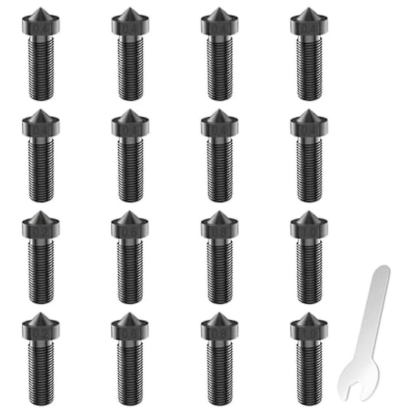 16 stk. dysekit i hardt stål for Volcano Hotend for Vyper, Plus, Max, Genius, X1/2