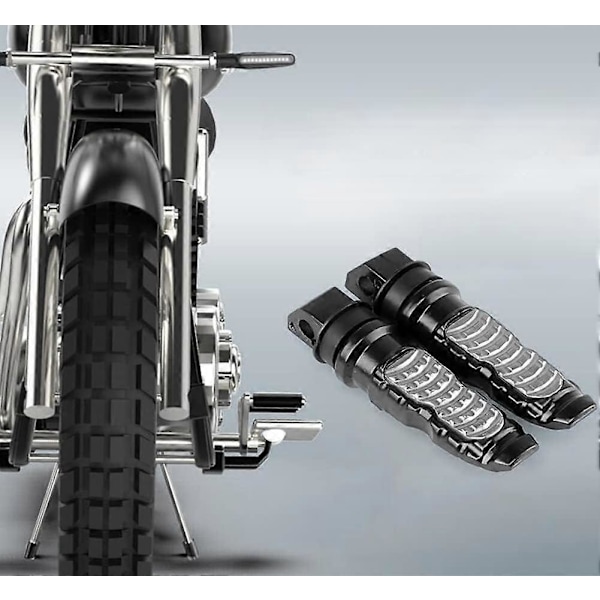 Motorcykel Främre Fotpinnar, 2 st Aluminiumlegering Motorcykel Fotpinnar Universal 8mm Motorcykel Bakre Fotstöd, Svart
