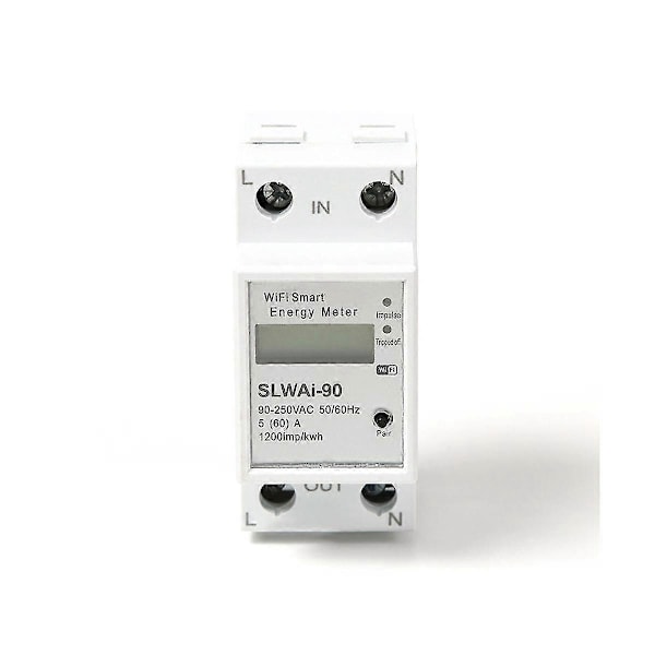 Tuya WIFI Din Skinne Energimåler Smart Fjernbetjening Switch Elektronisk Måler AC 220V Kwh F