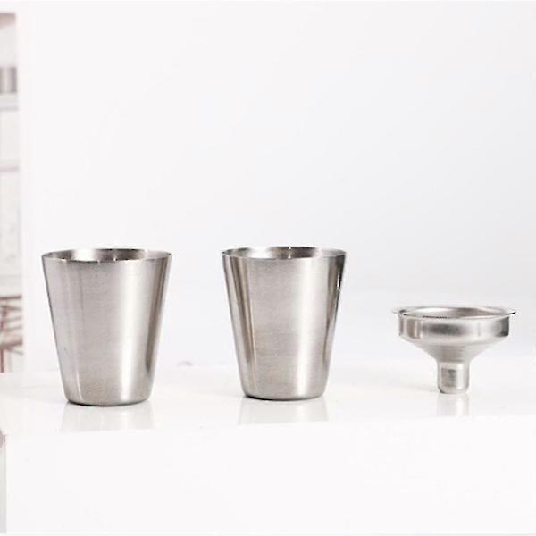 Fickpluntor för sprit för män med läderöverdrag, 8 oz plunta set