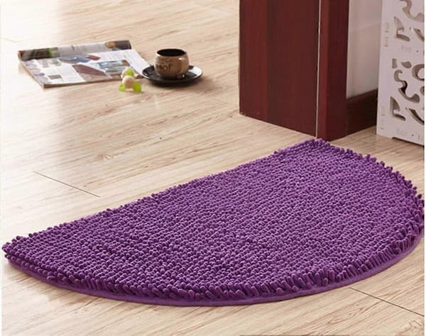 Halvsirkel Badematte, Myk Absorberende Chenille Fluffy Sklisikker Badematte Teppe